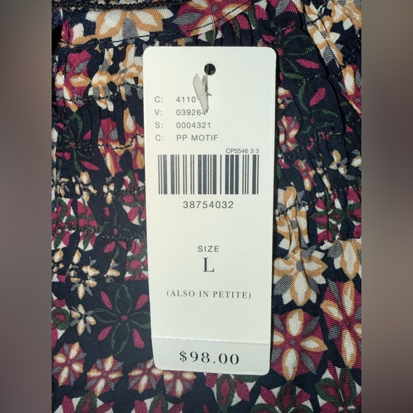 Anthropologie 11-1 Tyhlo Black and Red Geometric Floral Blouse - Picture 9 of 10